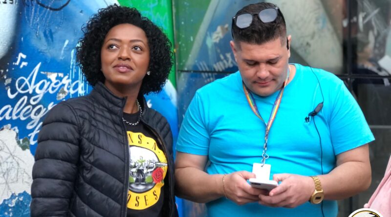 Aline Torres, Secretaria Municipal de Cultura e Rodrigo Rodrigues, Produtor Geral do evento.